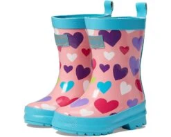 Hatley Kids Colourful Hearts Shiny Rain Boots (Toddler/Little Kid/Big Kid)