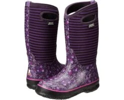 Bogs Kids Classic Flower Stripe (Toddler/Little Kid/Big Kid)